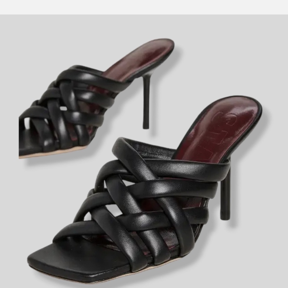 STAUD Black Strappy Heels Sz 36 1/2